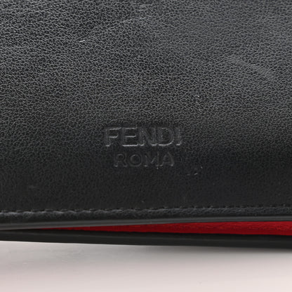 Fendi Vitello Century Monster Eyes Inlay Bi-Fold Wallet Black Giallo Rosso 12 of 14
