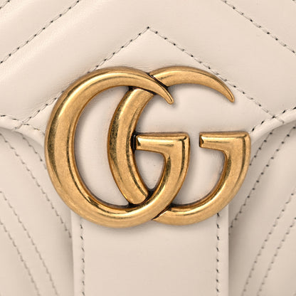 Gucci Calfskin Matelasse Small GG Marmont Shoulder Bag White 21 of 21