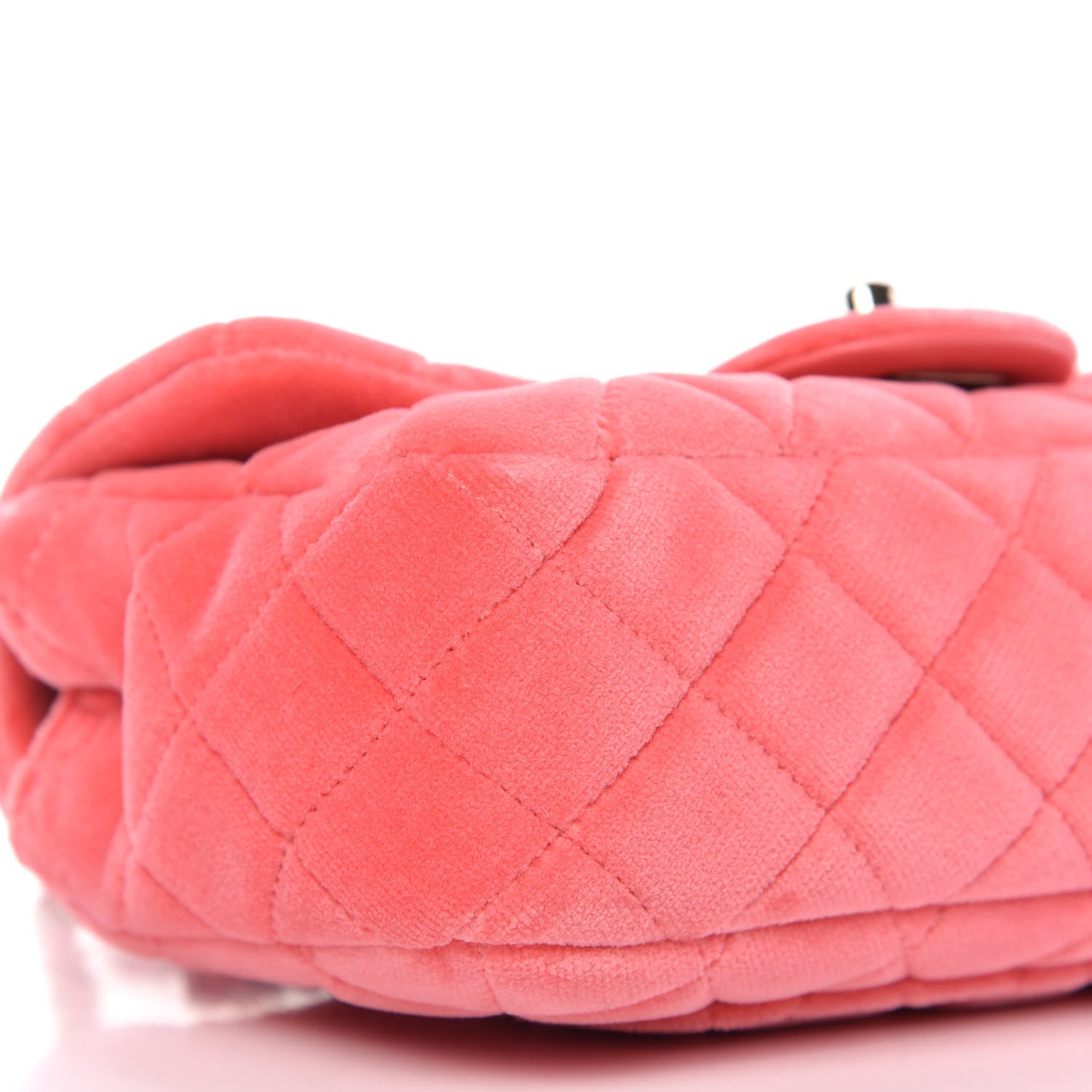 Chanel Velvet Quilted Mini Rectangular Pearl Crush Flap Coral 6 of 11