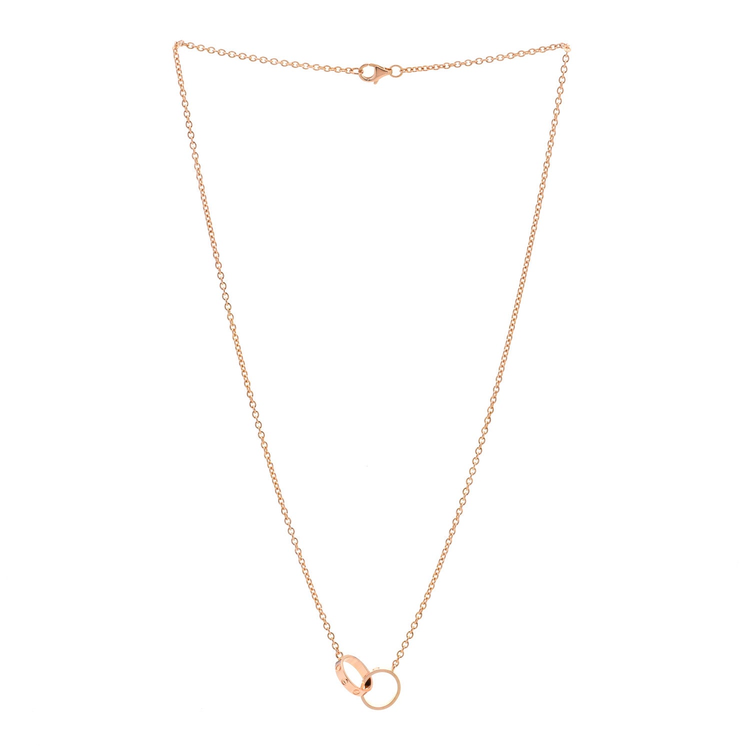 Cartier 18K Pink Gold Interlocking LOVE Necklace 3 of 5