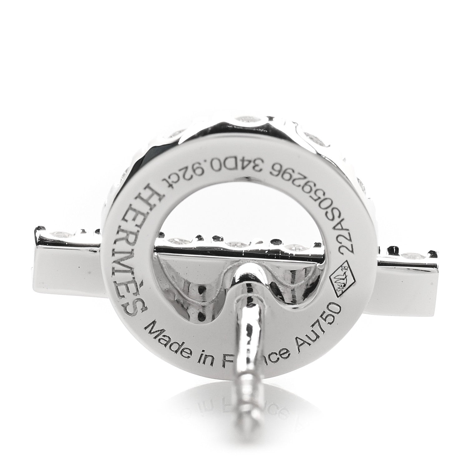 Hermes 18K White Gold Diamond Finesse Earrings 4 of 5