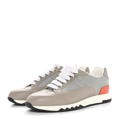 Hermes Calfskin Womens Trail Sneakers 36 Beige Rose Gris Brume 4 of 9