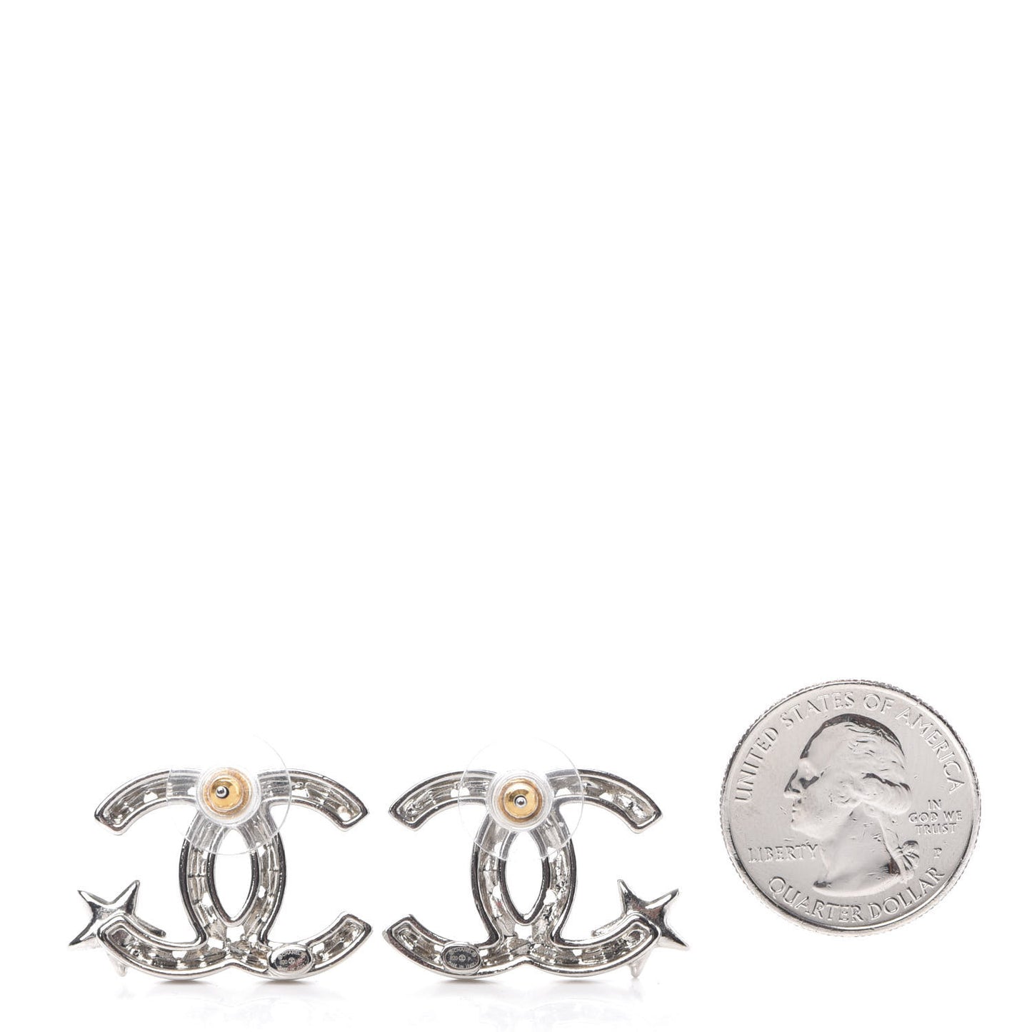 Crystal CC Starfall Earrings Silver