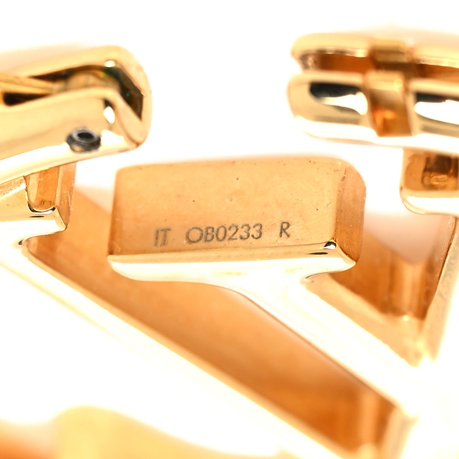 Louis Vuitton Metal Louise Hoop Earrings Gold 4 of 4