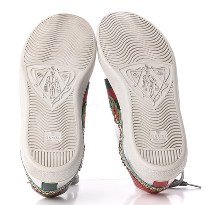 Gucci Metallic Nappa Ayers Web Dragon Embroidered Mens New Ace Sneakers 11 Silver 5 of 10