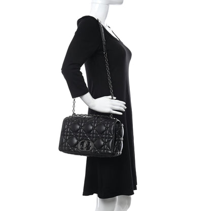 Christian Dior Calfskin Macrocannage Large Caro Bag Black 3 of 19