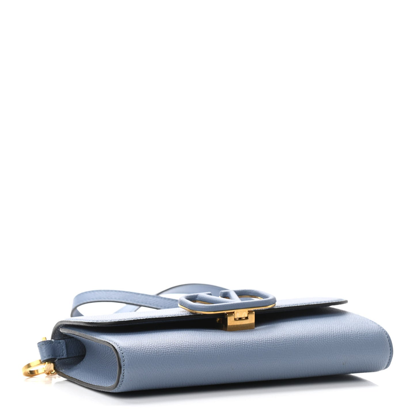 Grained Calfskin VSling Clutch With Shoulder Strap Niagara