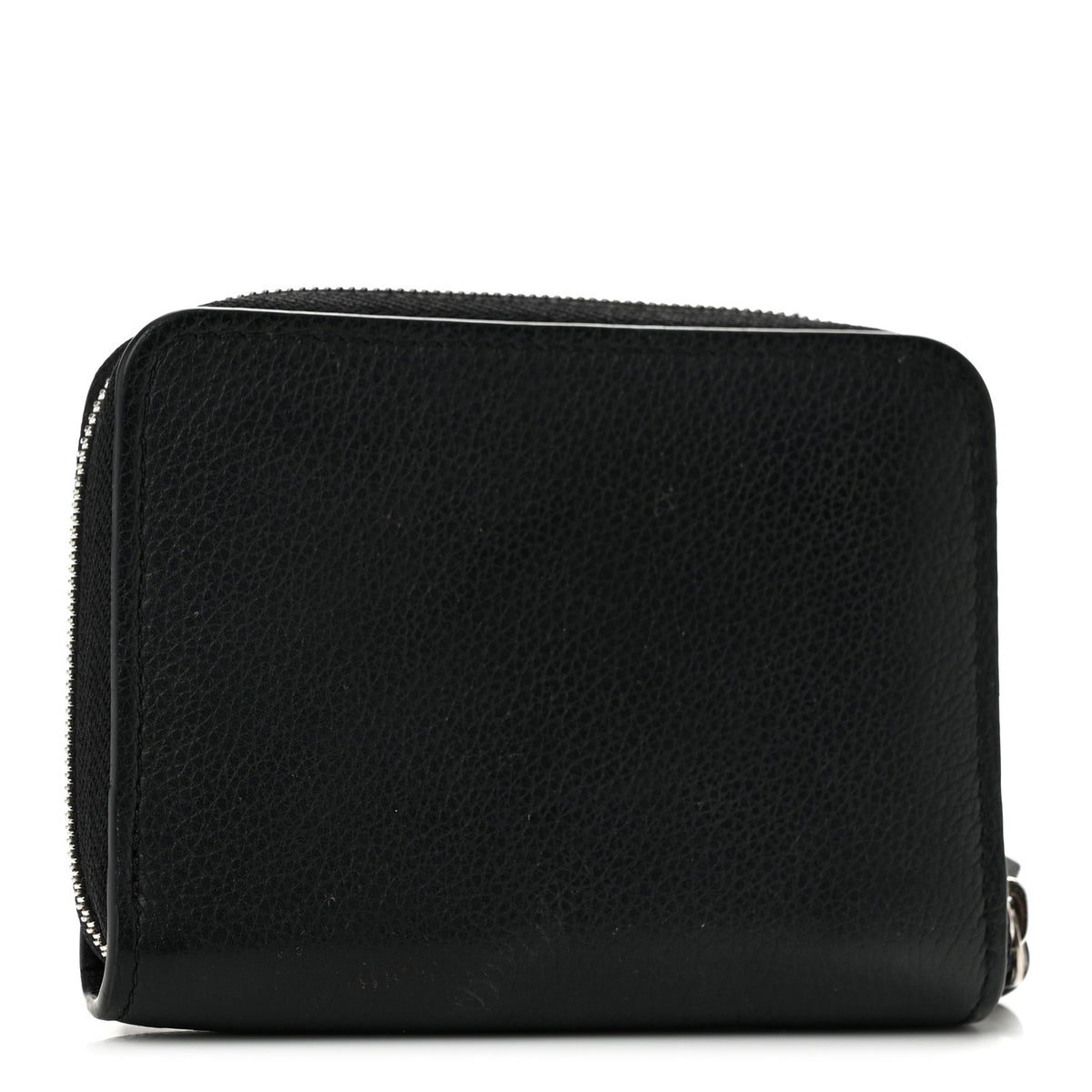 Calfskin Lockme Zippy Coin Purse Black