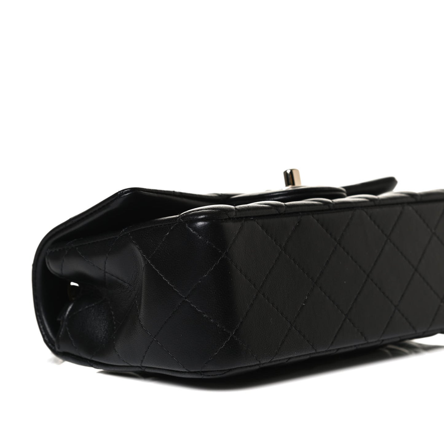 Lambskin Quilted Mini Rectangular Flap Black