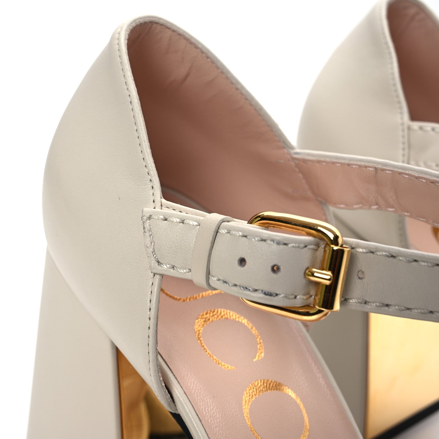 Gucci Nappa Horsebit Cross Strap 95mm Sandals 41 Mystic White 13 of 14