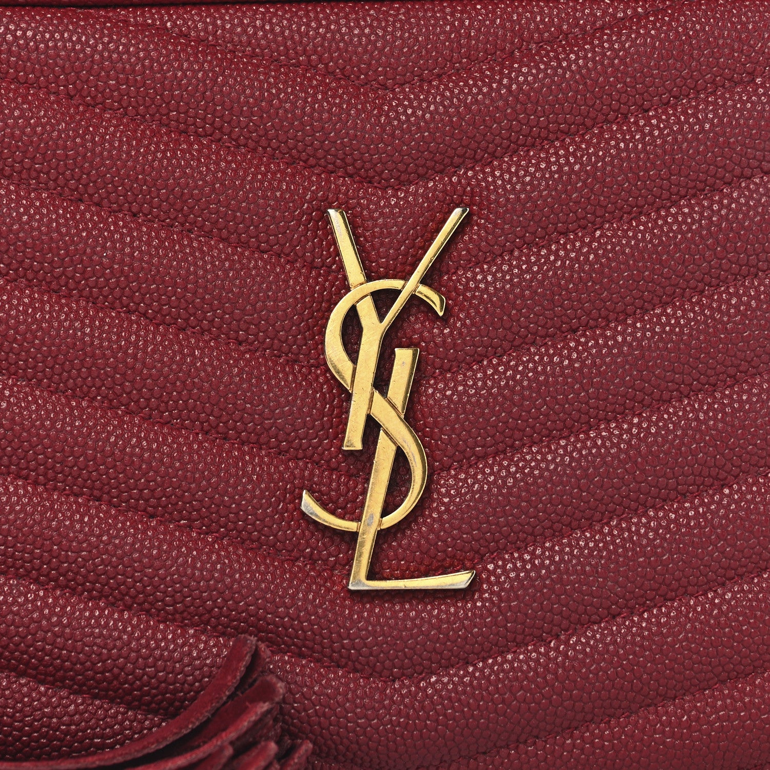 Saint Laurent Grain De Poudre Matelasse Monogram Mini Lou Camera Bag Opyum Red 8 of 11