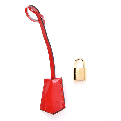 Louis Vuitton Vernis Lockit Clochette Key Bell Holder and Lock Set Cherry 1 of 4