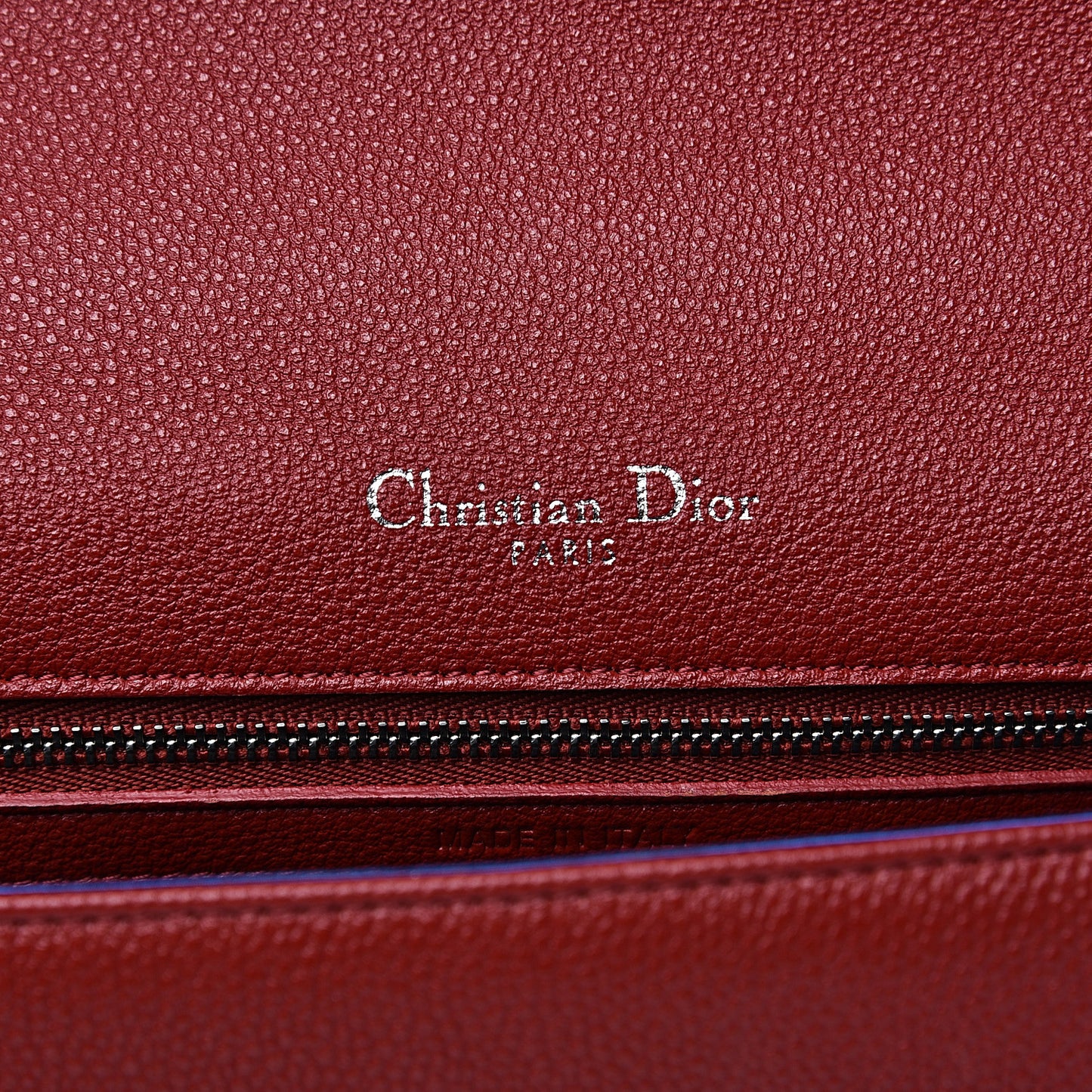 Grained Calfskin Medium Diorama Flap Bag Red
