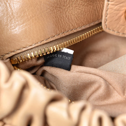 Miu Miu Vitello Lux Gathered Shopper Tote Beige 7 of 11