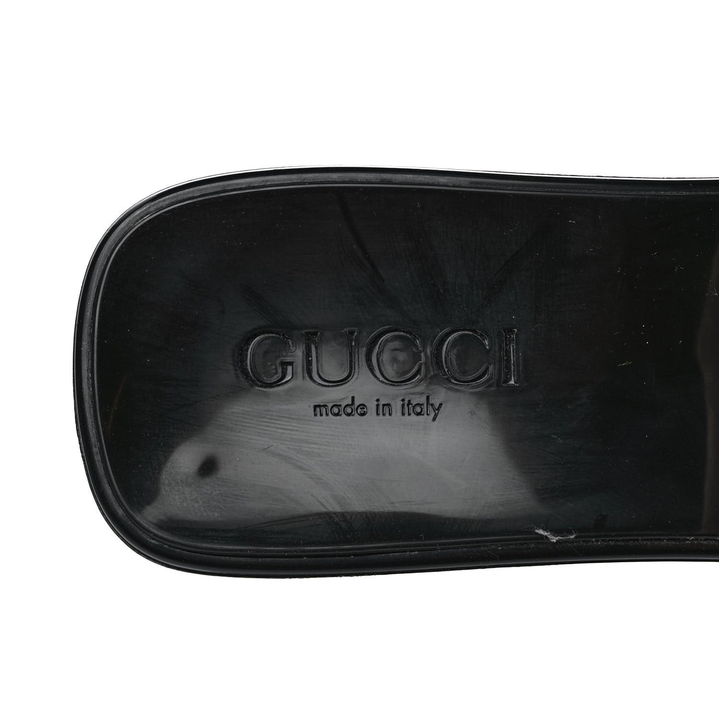 Rubber Gucci Logo Womens Platform 20/60mm Slide Sandals 39 Black