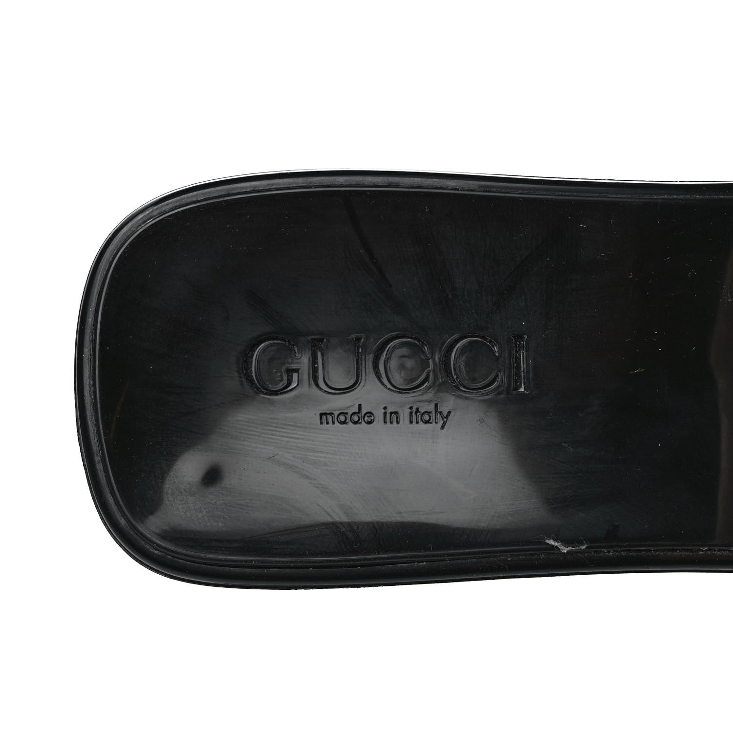 Gucci Rubber Gucci Logo Womens Platform 20/60mm Slide Sandals 39 Black 7 of 8