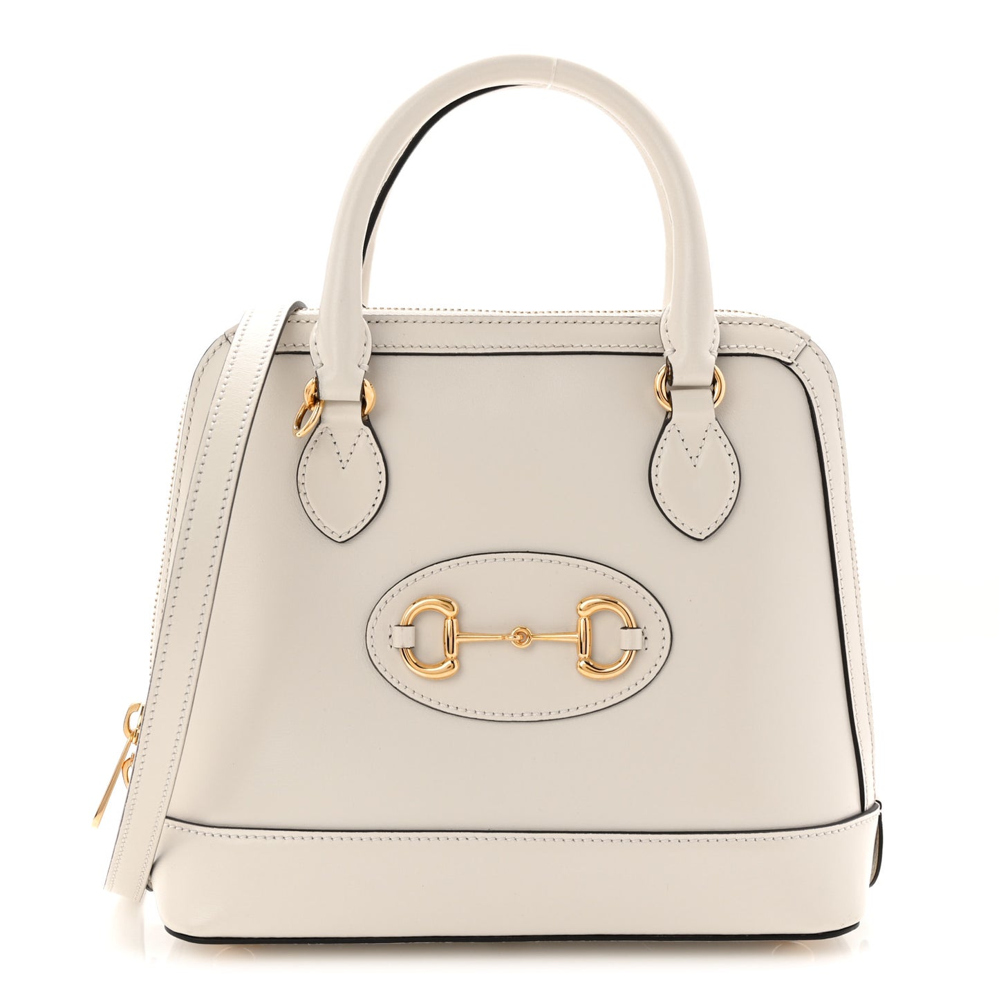Boarded Plutone Calfskin Small Horsebit 1955 Top Handle Bag Mystic White