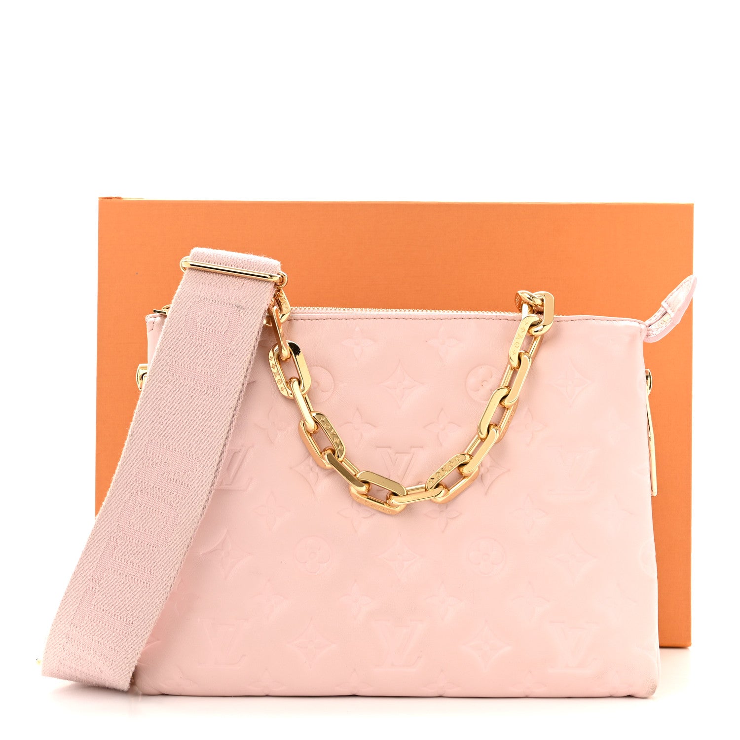 Louis Vuitton Lambskin Embossed Monogram Coussin PM Rose 11 of 11