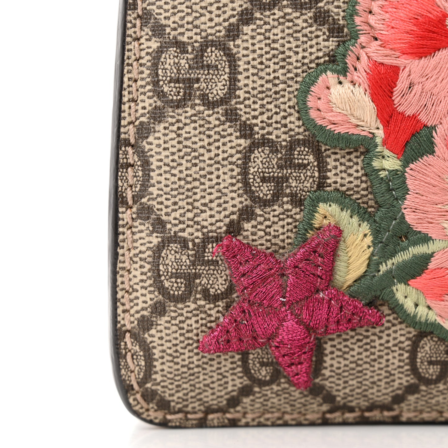 GG Supreme Monogram Snakeskin Flower Embroidered Medium Dionysus Shoulder Bag Beige Orange