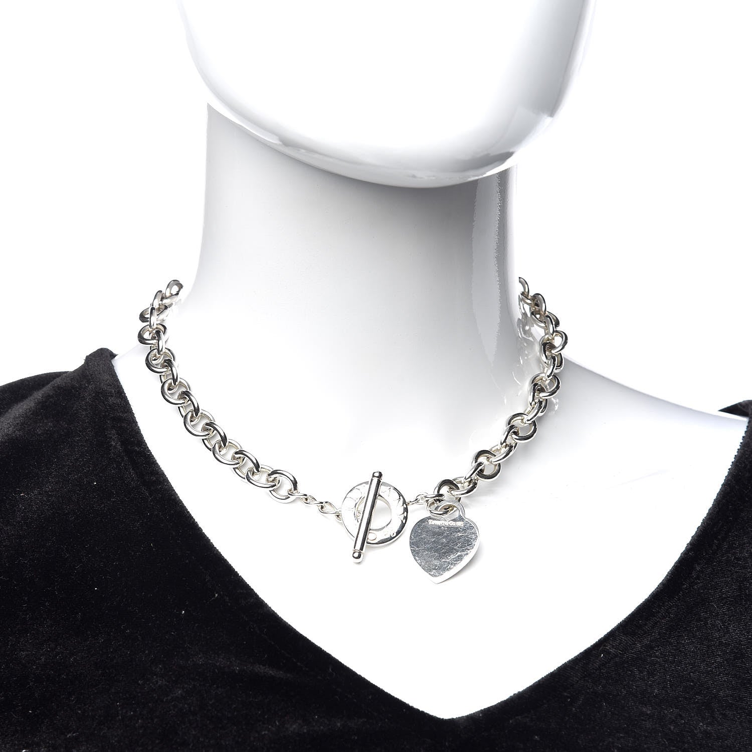 Tiffany Sterling Silver Heart Tag Toggle Necklace 2 of 6