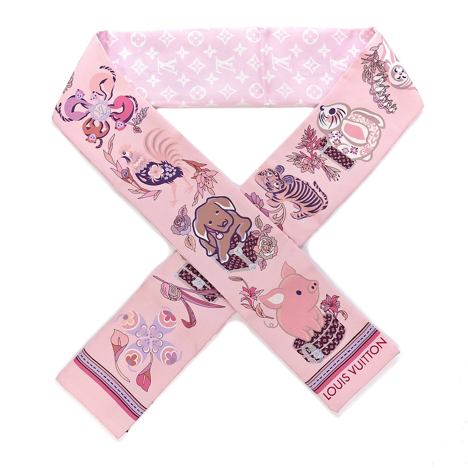 Louis Vuitton Silk Monogram Superstition Bandeau Light Pink 1 of 5