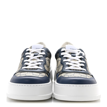 Gucci GG Supreme Calfskin Monogram Mens Interlocking G 55mm Sneakers 11 Beige Blue Black 3 of 9
