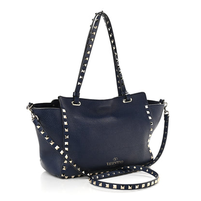 Valentino Garavani Vitello Small Rockstud Tote Marine 3 of 8