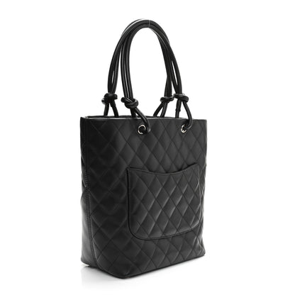 Chanel Calfskin Quilted Medium Cambon Tote Black White 3 of 13