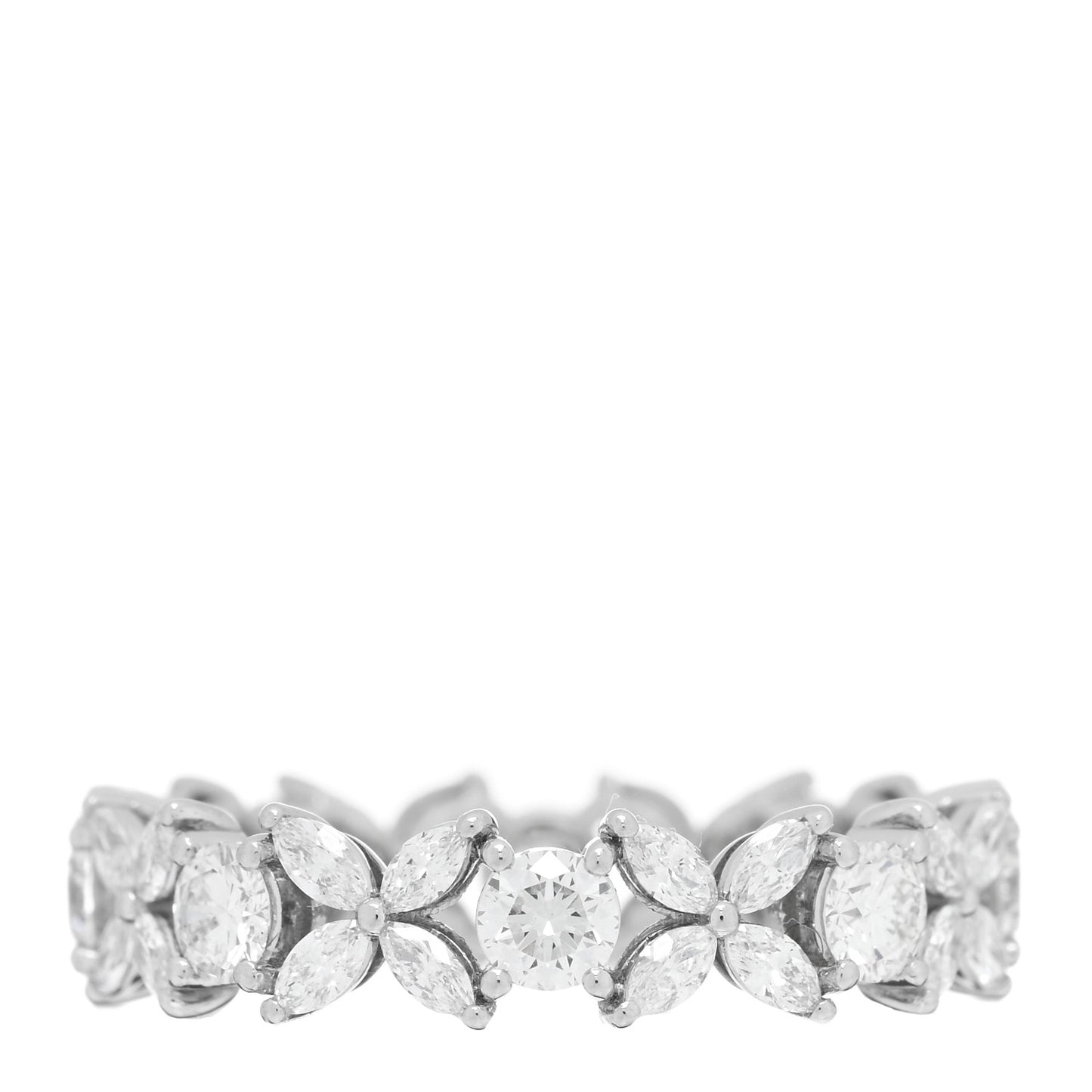 Platinum Diamond Victoria Alternating Band Ring 54 7