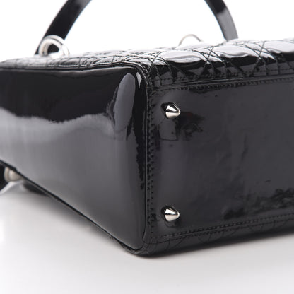Christian Dior Patent Cannage Medium Lady Dior Black 8 of 13