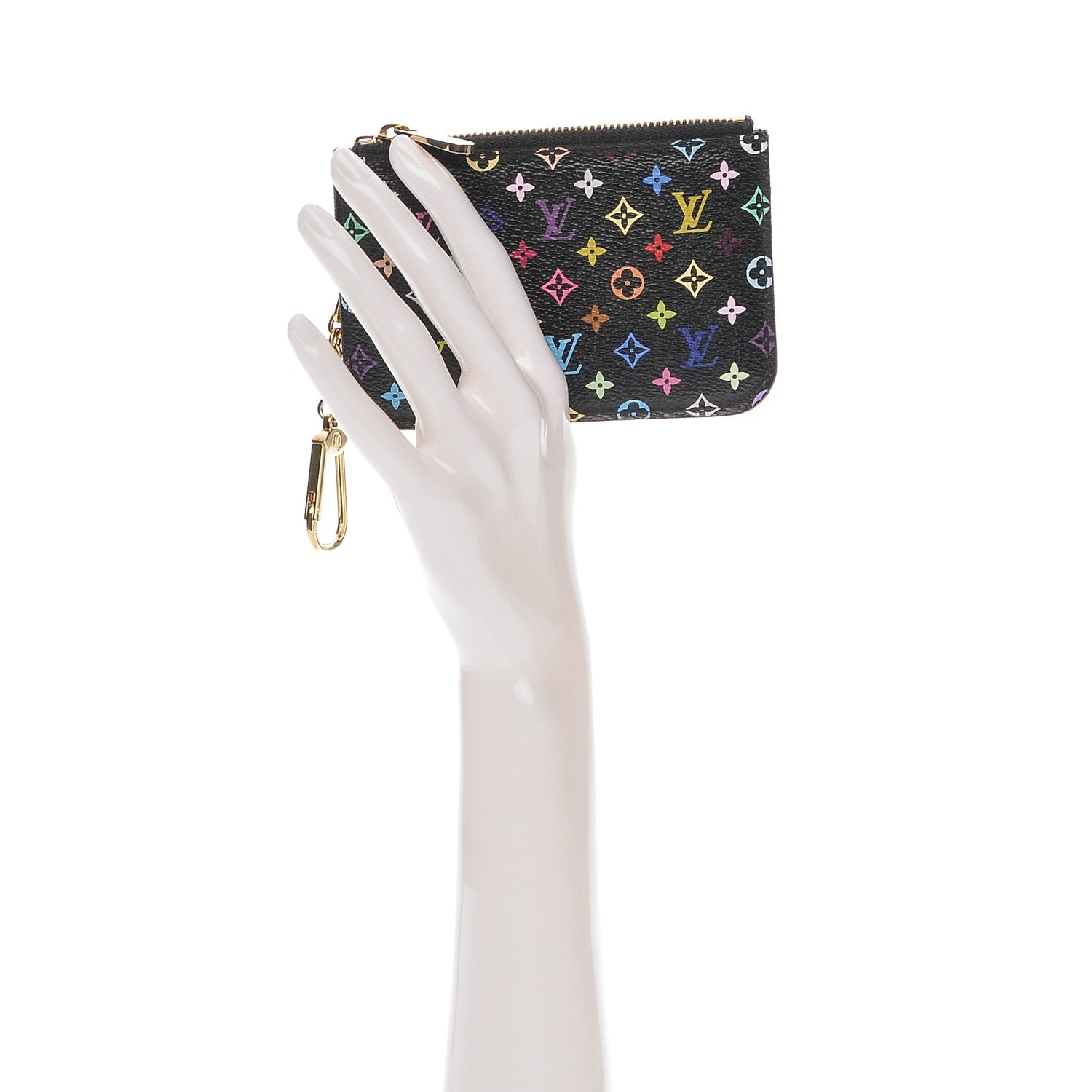Louis Vuitton Monogram Multicolor Key Pouch Black Violet 2 of 6