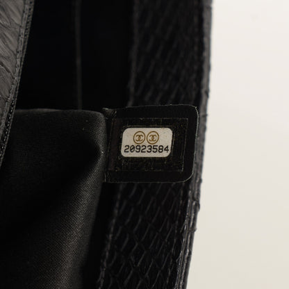 Chanel Elaphe Snakeskin Jumbo Easy Carry Flap Black 8 of 9