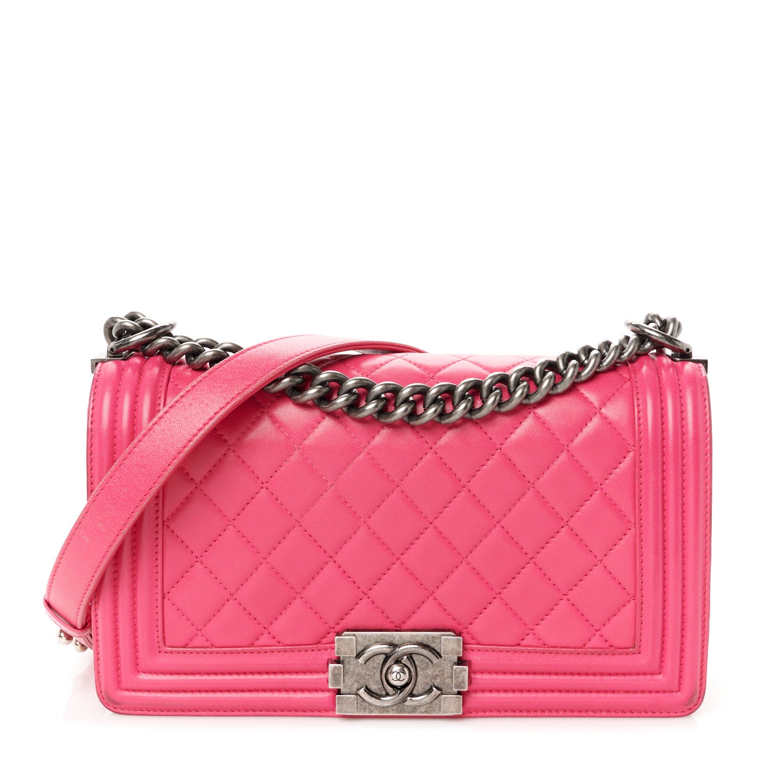 Chanel Calfskin Quilted Medium Boy Flap Pink 1 of 14