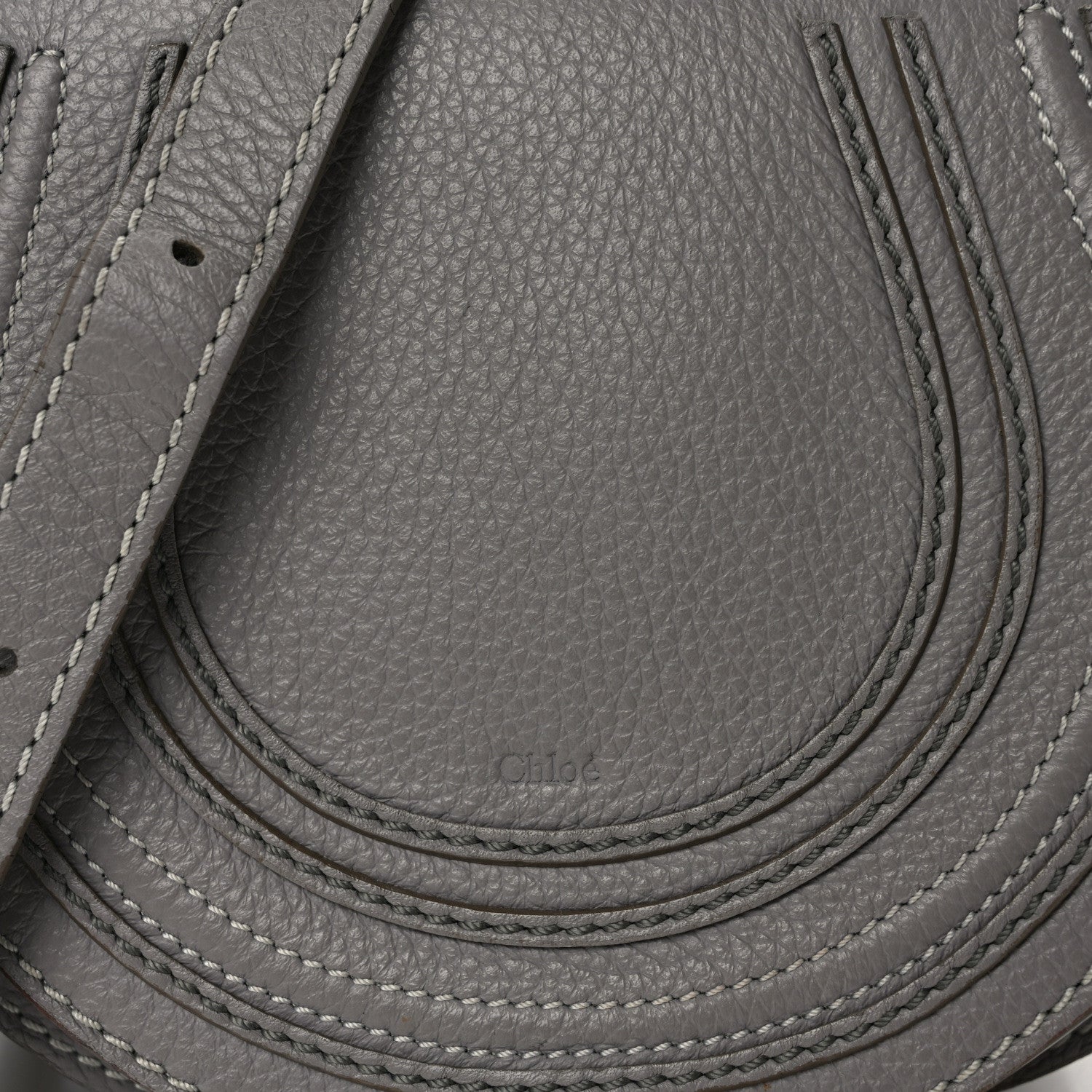 Chloe Calfskin Mini Marcie Round Crossbody Bag Cashmere Grey 9 of 16