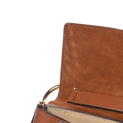 Chloe Suede Smooth Calfskin Studded Drew Shoulder Bag Caramel 8 of 14