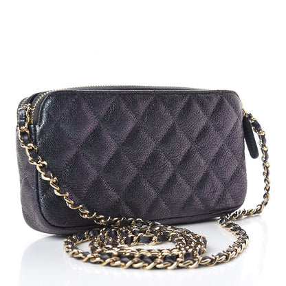 Chanel Iridescent Caviar Quilted Clutch With Chain Black 3 of 13