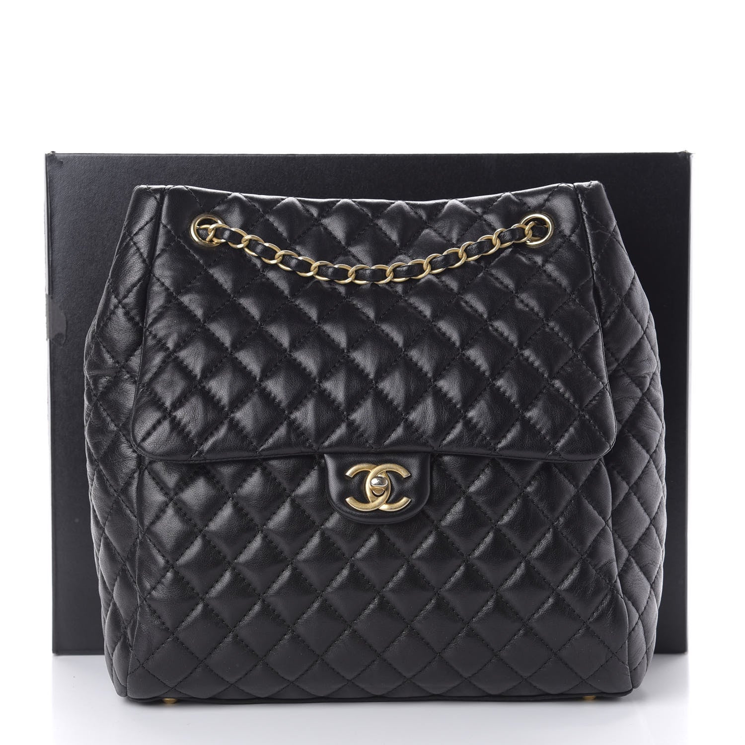 Chanel Lambskin Quilted Large Fluffy CC Shopping Tote Black 11 of 11