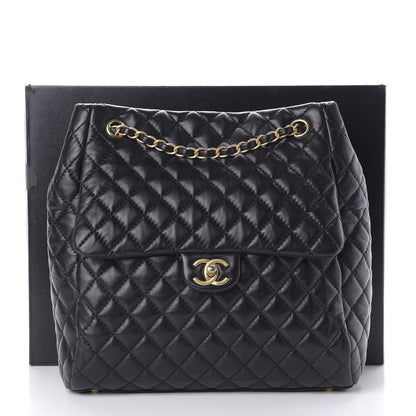 Chanel Lambskin Quilted Large Fluffy CC Shopping Tote Black 11 of 11