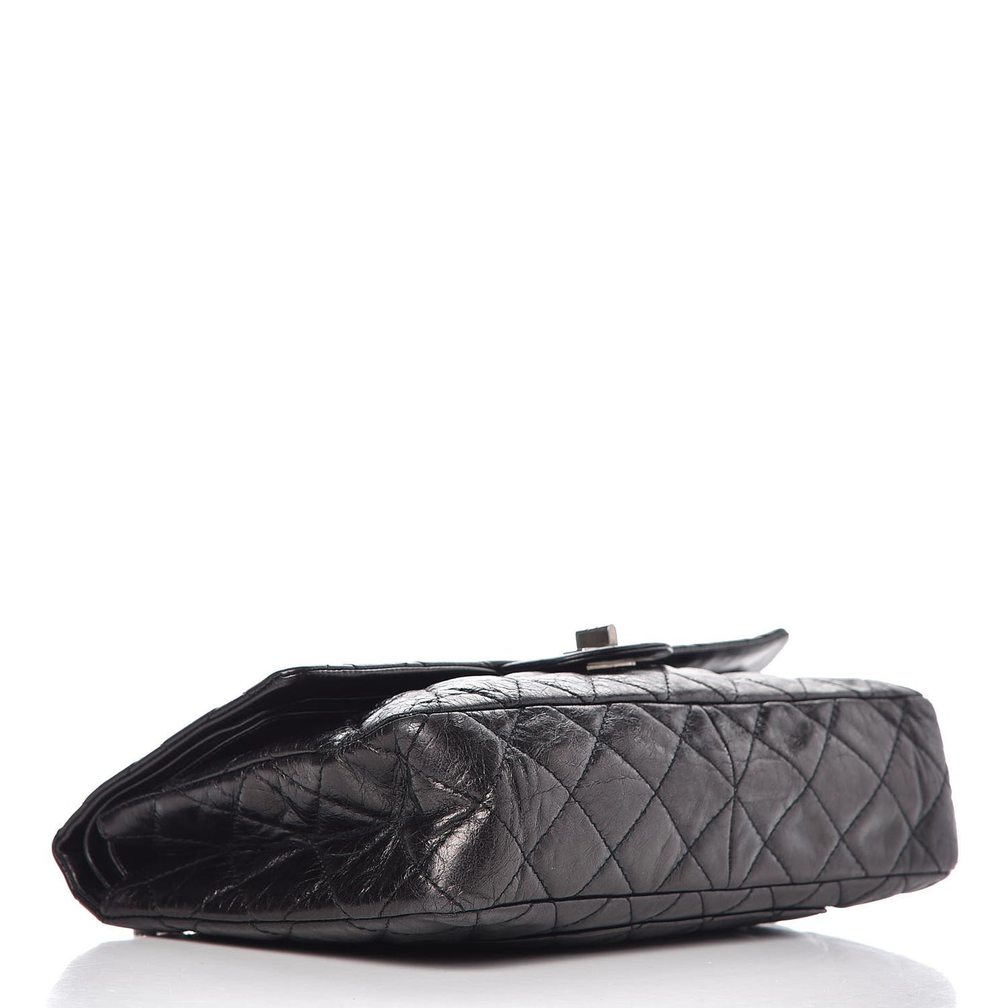 Metallic Aged Calfskin Quilted 2.55 Reissue 227 Flap Dark Silver