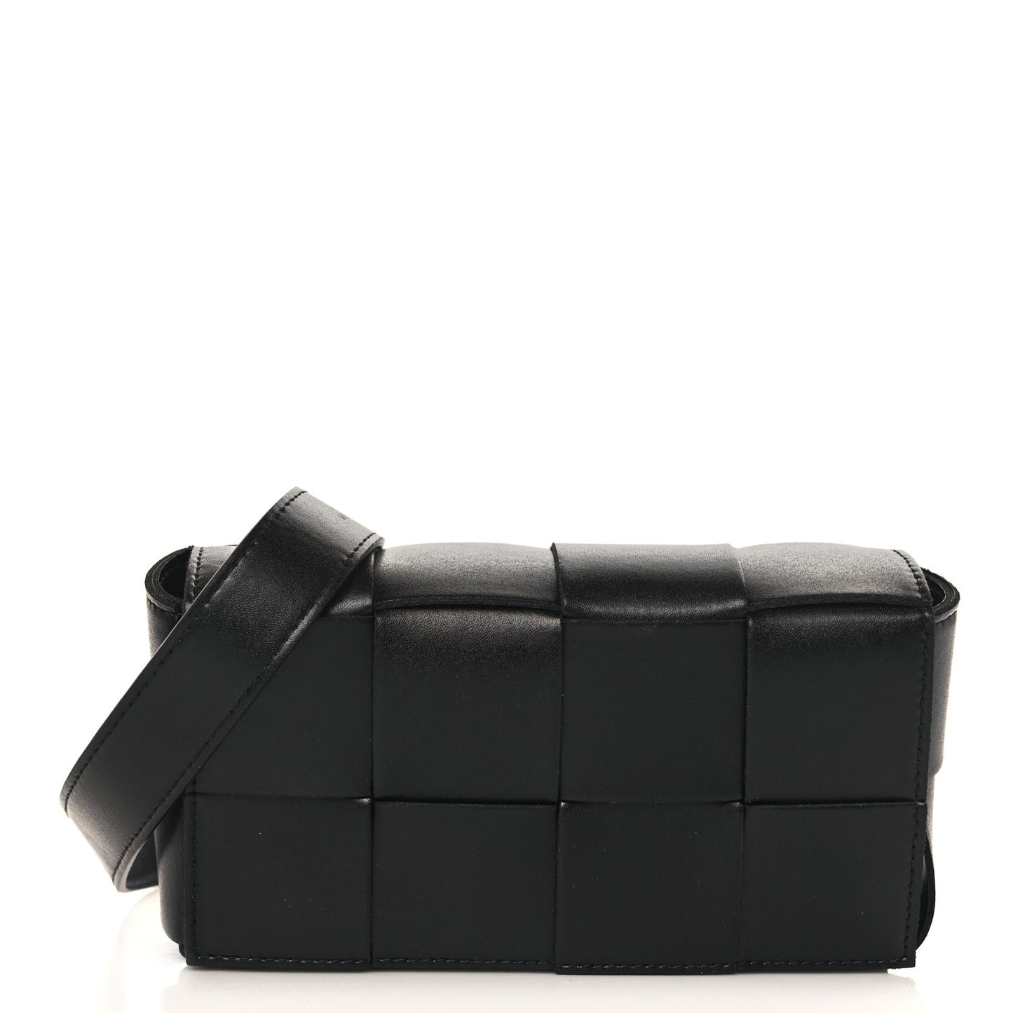 Nappa Maxi Intreccio The Belt Cassette Bag Black
