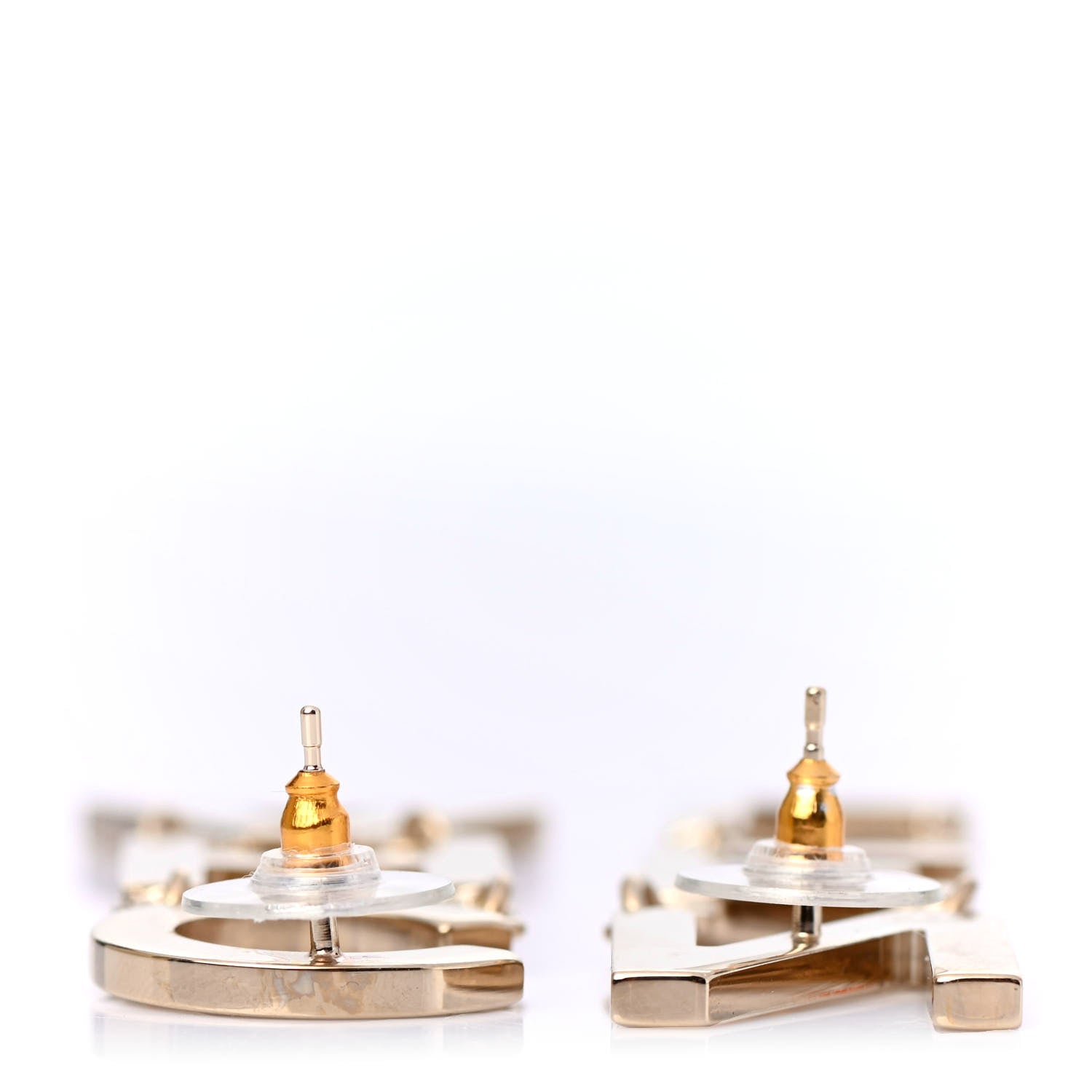 Chanel Metal Cha-Nel Logo Drop Earrings Gold 3 of 4