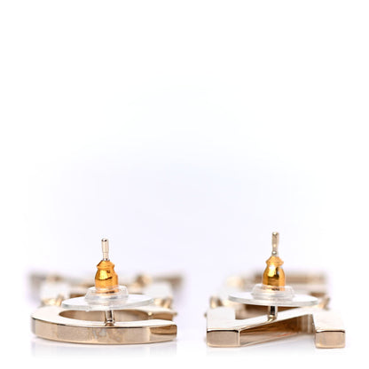 Chanel Metal Cha-Nel Logo Drop Earrings Gold 3 of 4
