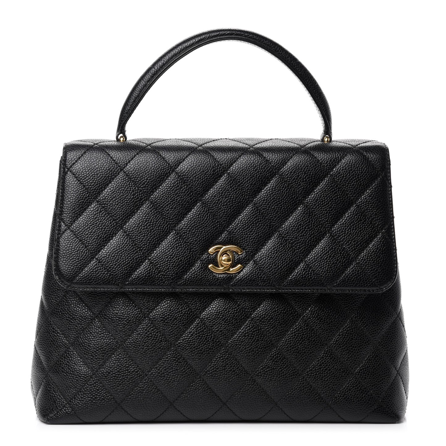 Caviar Quilted Jumbo Kelly Flap Black
