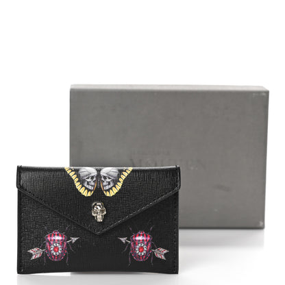 Alexander McQueen Calfskin Insect Envelope Card Holder Black Multicolor 9 of 9