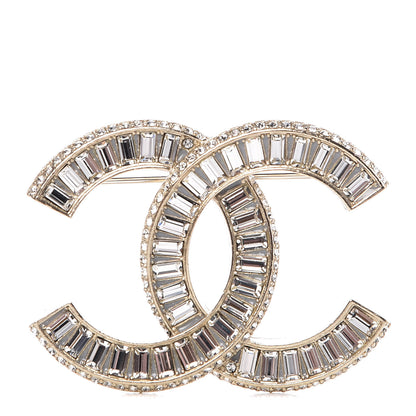Chanel Baguette Crystal CC Brooch Gold 1 of 4