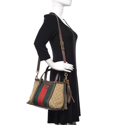 Gucci Monogram Web Rania Top Handle Bag Brown 2 of 13