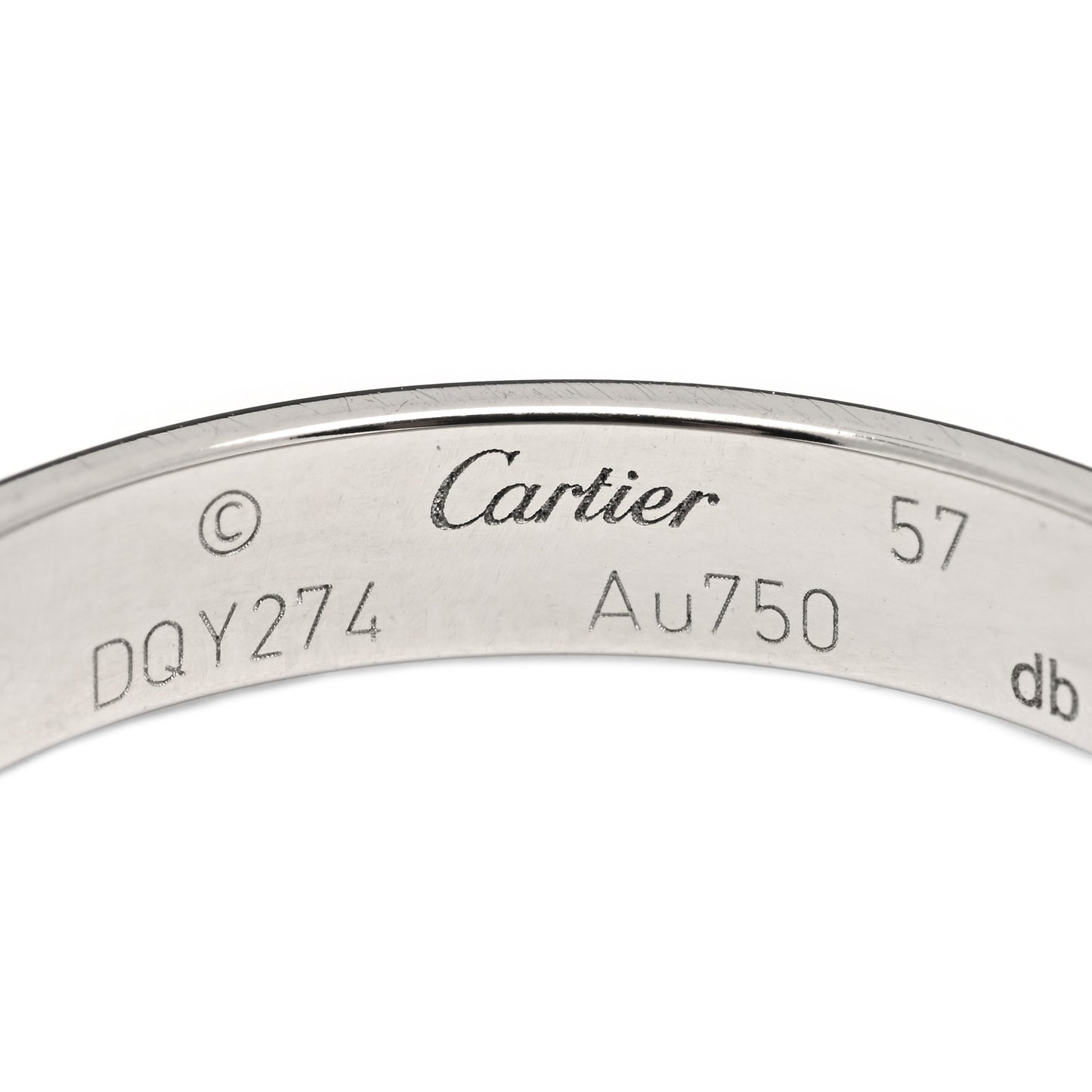 18K White Gold 3.5mm LOVE Wedding Band Ring 57 8