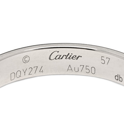 Cartier 18K White Gold 3.5mm LOVE Wedding Band Ring 57 8 3 of 3