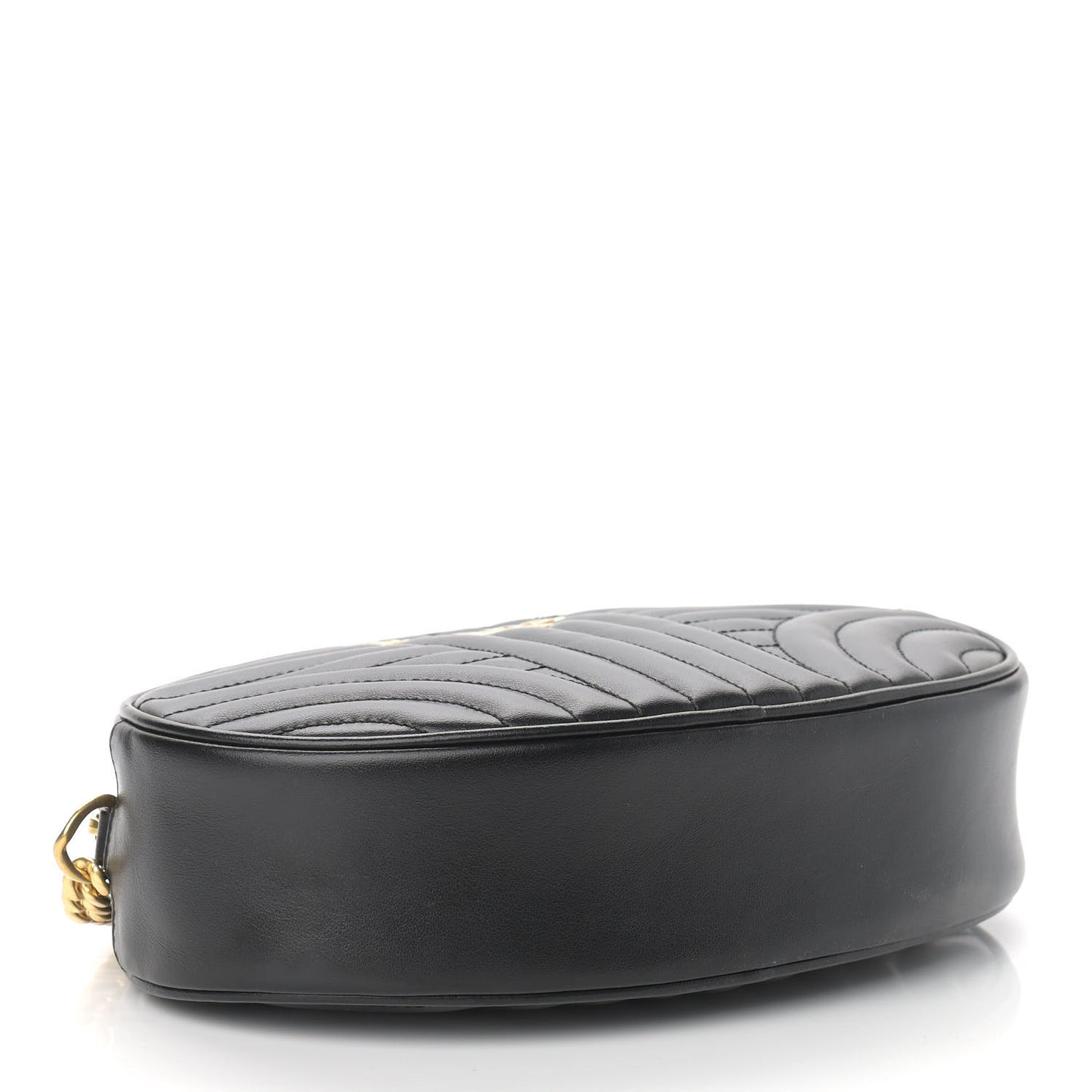 Soft Calfskin Impunture Diagramme Oval Crossbody Bag Black
