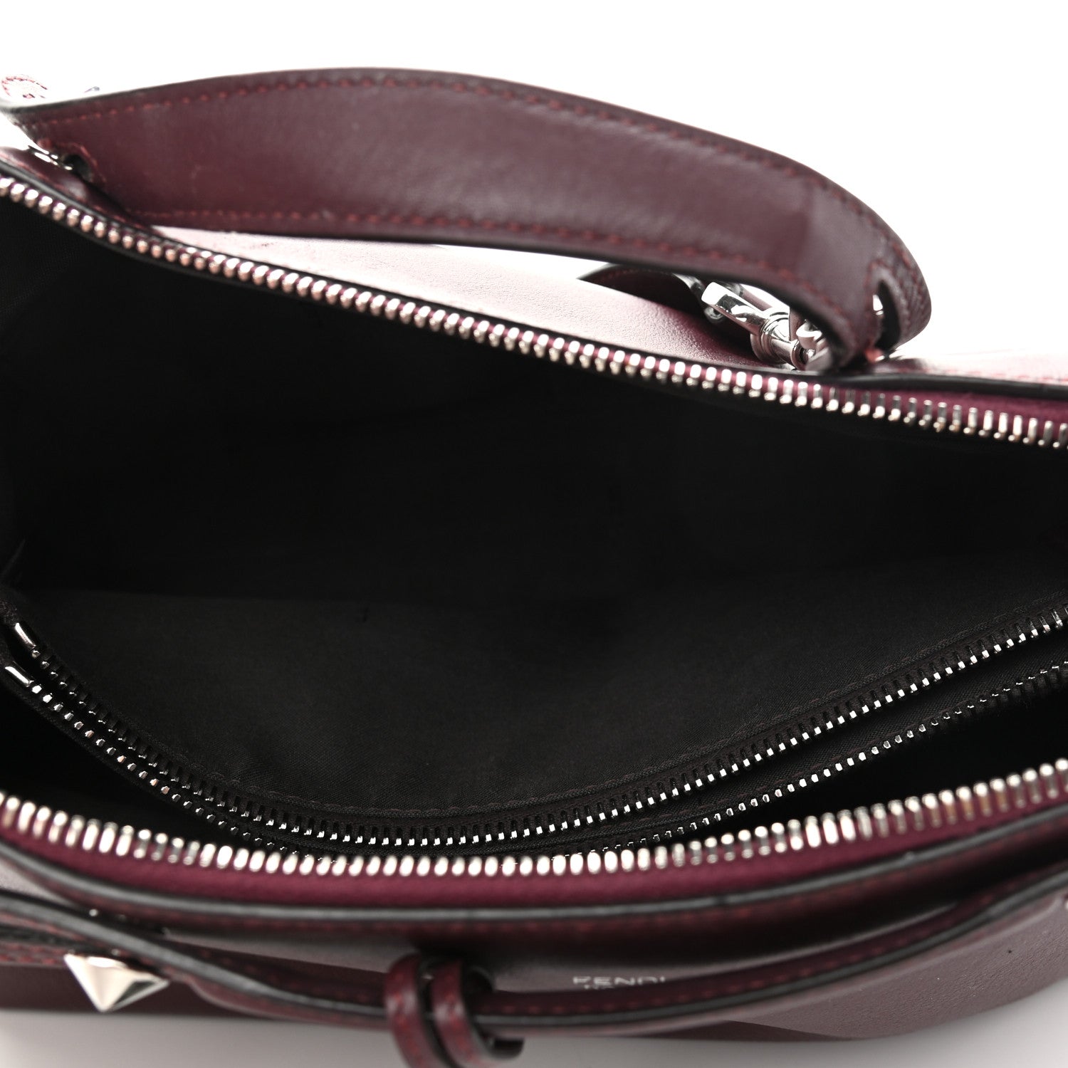 Fendi Vitello Dolce Flowerland Studded Medium By The Way Boston Bag Bordeaux Multicolor 8 of 12